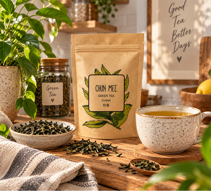 Chun Mee Leo Tea – zielona herbata liściasta w opakowaniu doypack 250g